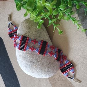 Handmade Boho Glass Seed & Bugle Beads Bracelet